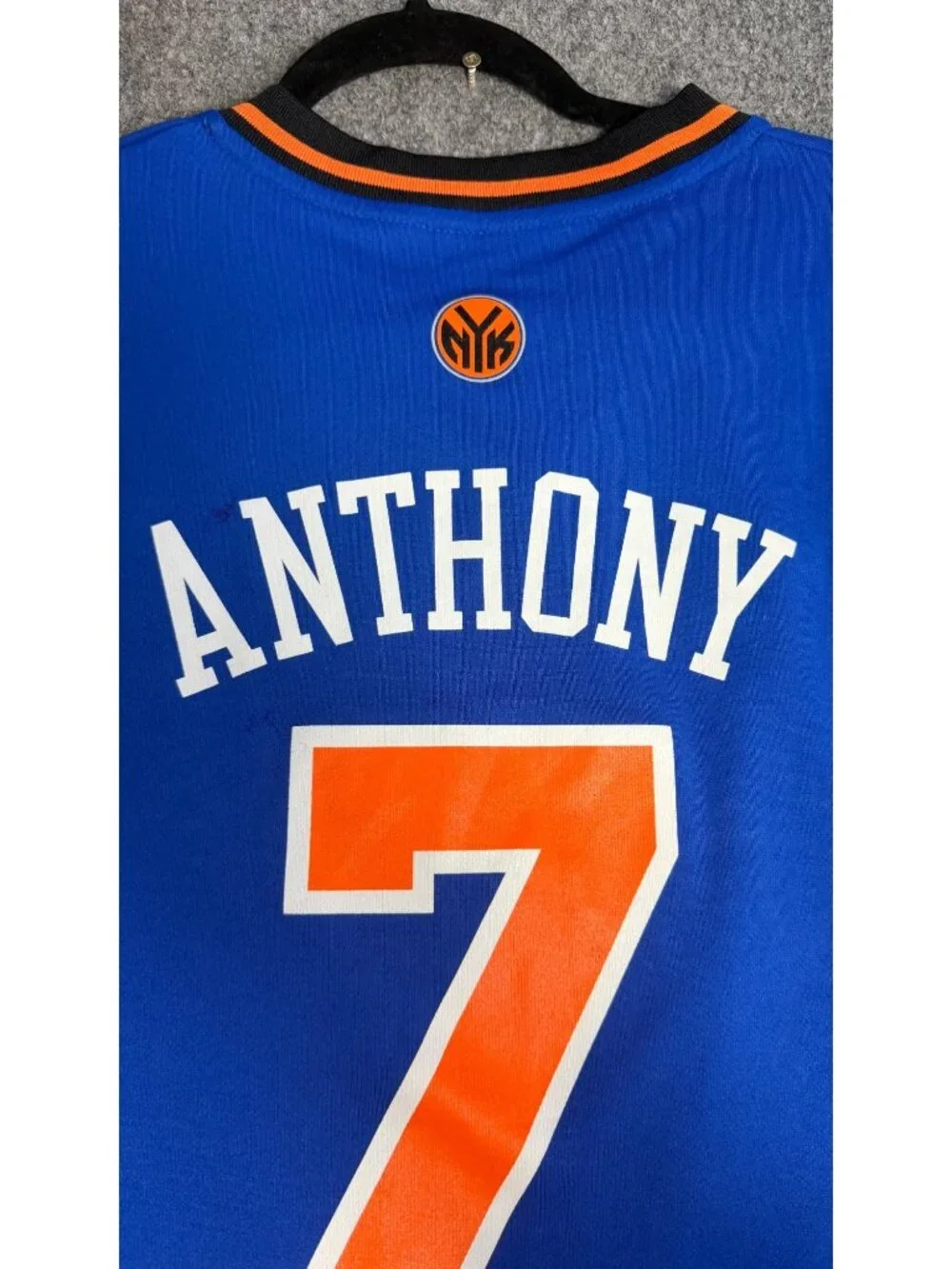 Adidas New York Knicks Carmelo Anthony #7 Blue NBA Player Jersey Size S